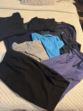Mixed Casual Tops & Pants Lot - Black, Navy, Blue, Gray, Lavender